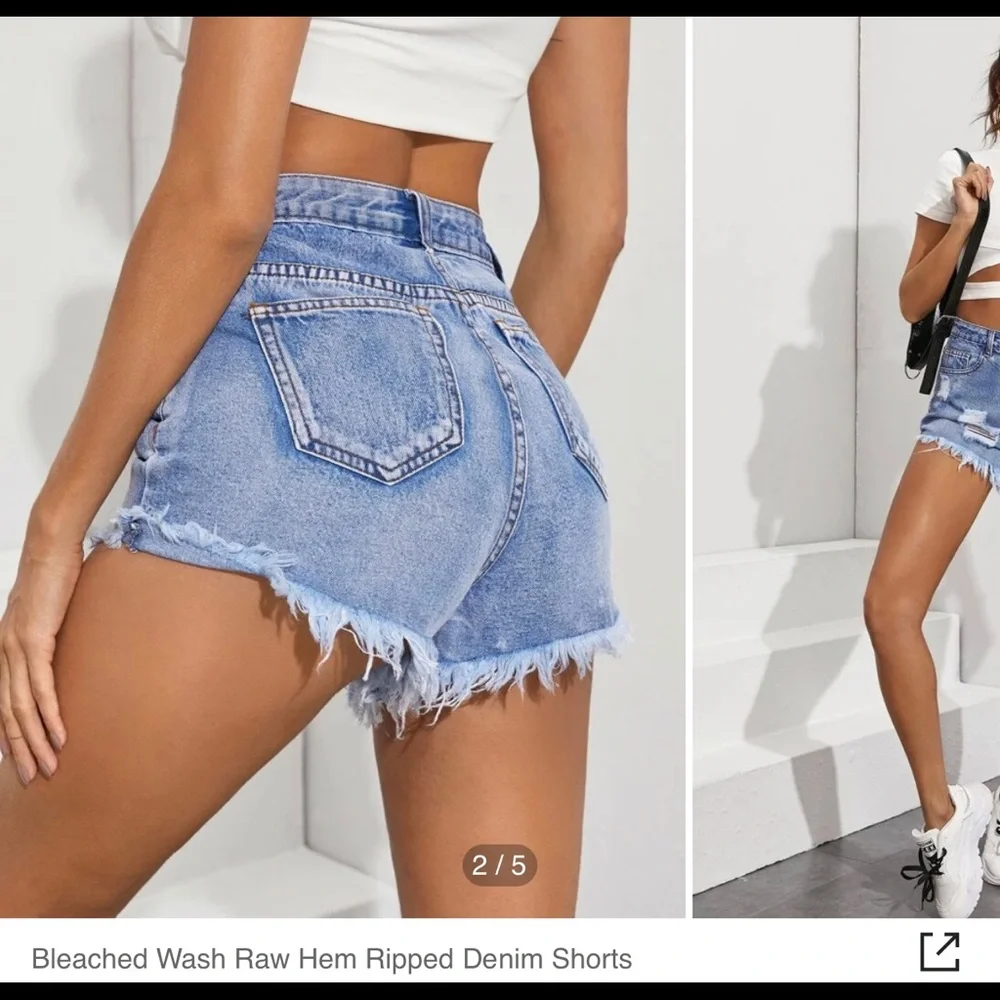 SOLD-NWT Denim shorts 8/10 - Picture 2 of 2